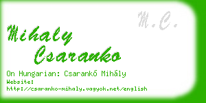 mihaly csaranko business card