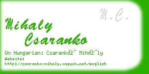 mihaly csaranko business card